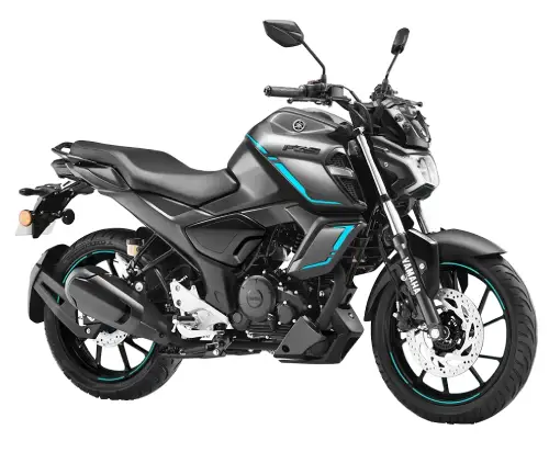 Yamaha FZ-S Fi in cyan and black