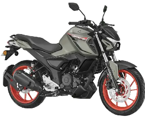 Yamaha FZ-S motorcycle with red alloy wheels